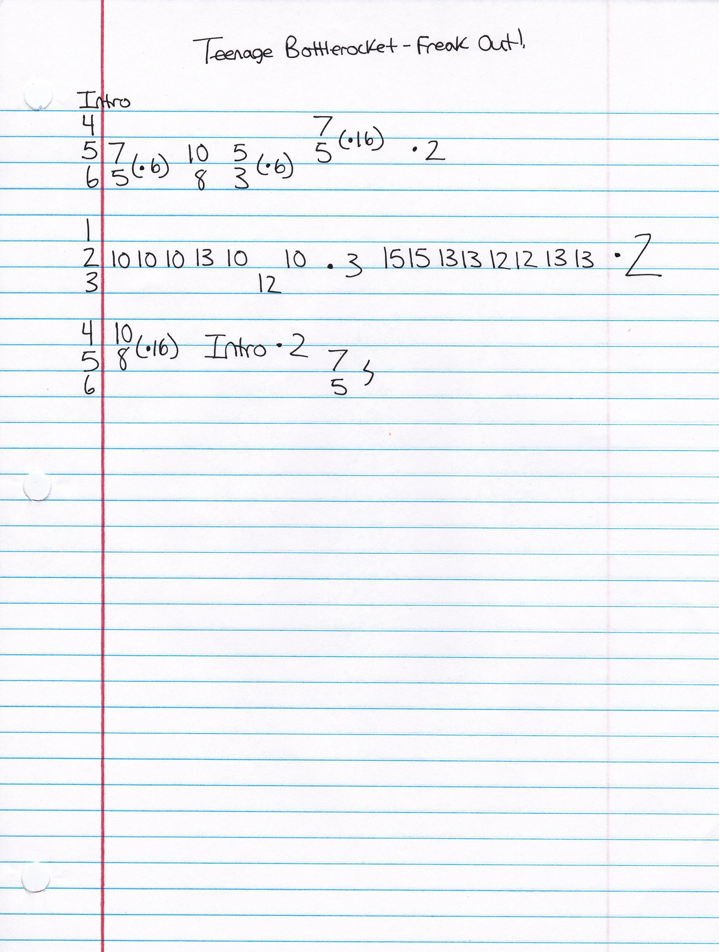 High quality guitar tab for Freak Out! by Teenage Bottlerocket off of the album Freak Out!. ***Complete and accurate guitar tab!***